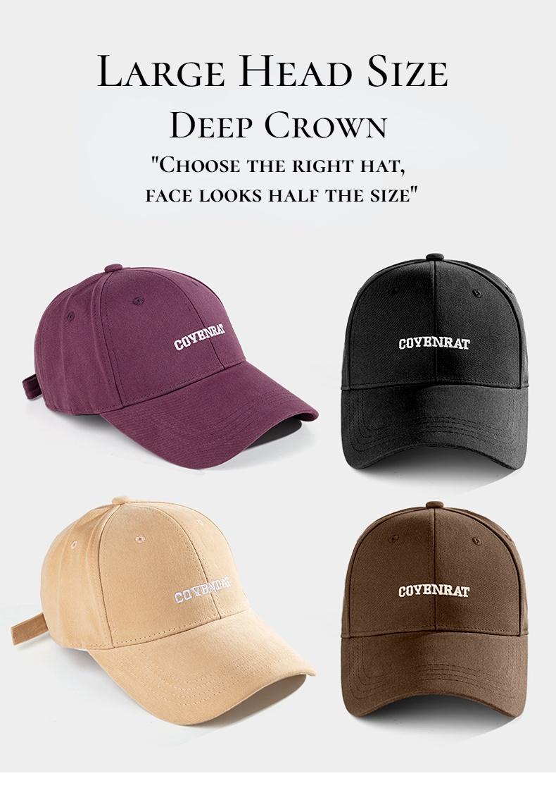 Customizable Large-Head Fit Baseball Cap - Deep Crown Collection