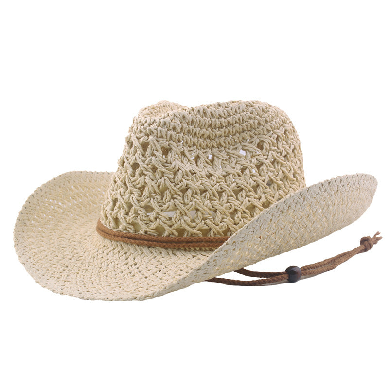 Customizable Natural Woven Wide-Brim Straw Hat