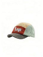 Customizable Corduroy Color-Block Five-Panel Cap