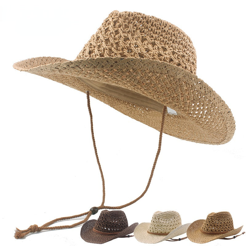 Customizable Natural Woven Wide-Brim Straw Hat