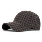 Customizable Autumn and Winter Hard Top Plaid Baseball Cap