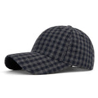 Customizable Autumn and Winter Hard Top Plaid Baseball Cap