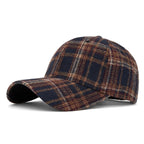 Customizable Autumn and Winter Hard Top Plaid Baseball Cap