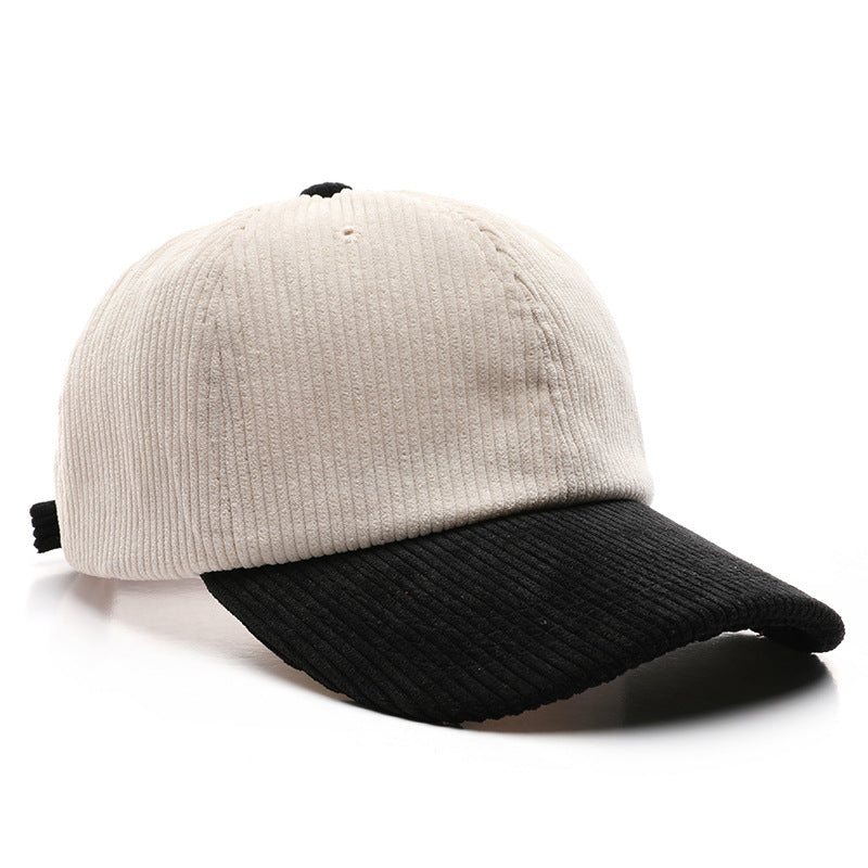 Customizable Corduroy Color-Block Baseball Cap