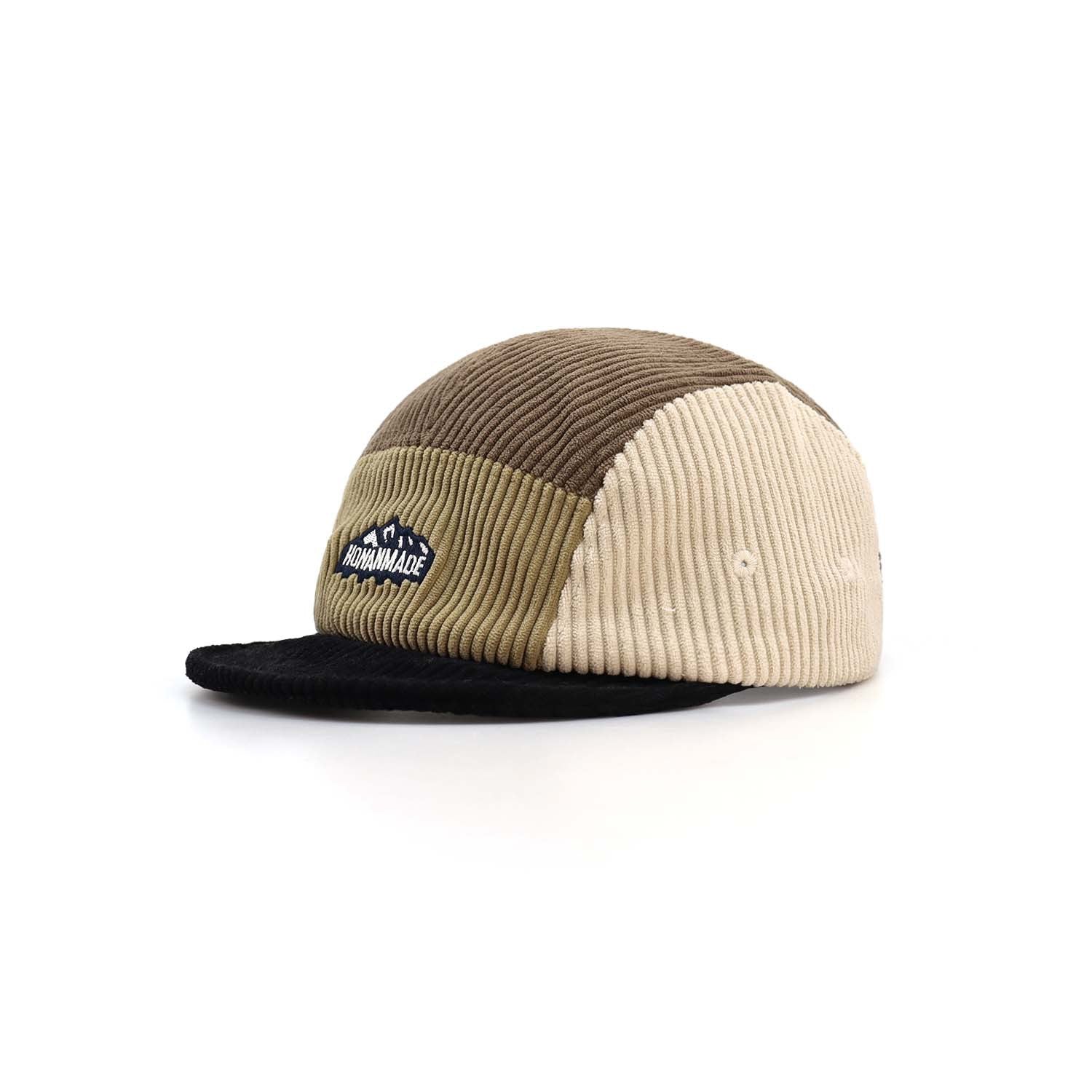 Customizable Corduroy Color-Block Five-Panel Cap