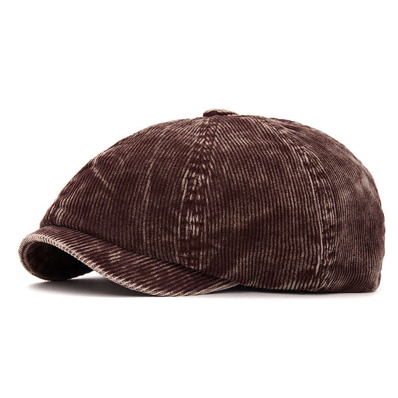 Customizable Washed Corduroy Octagonal Hat