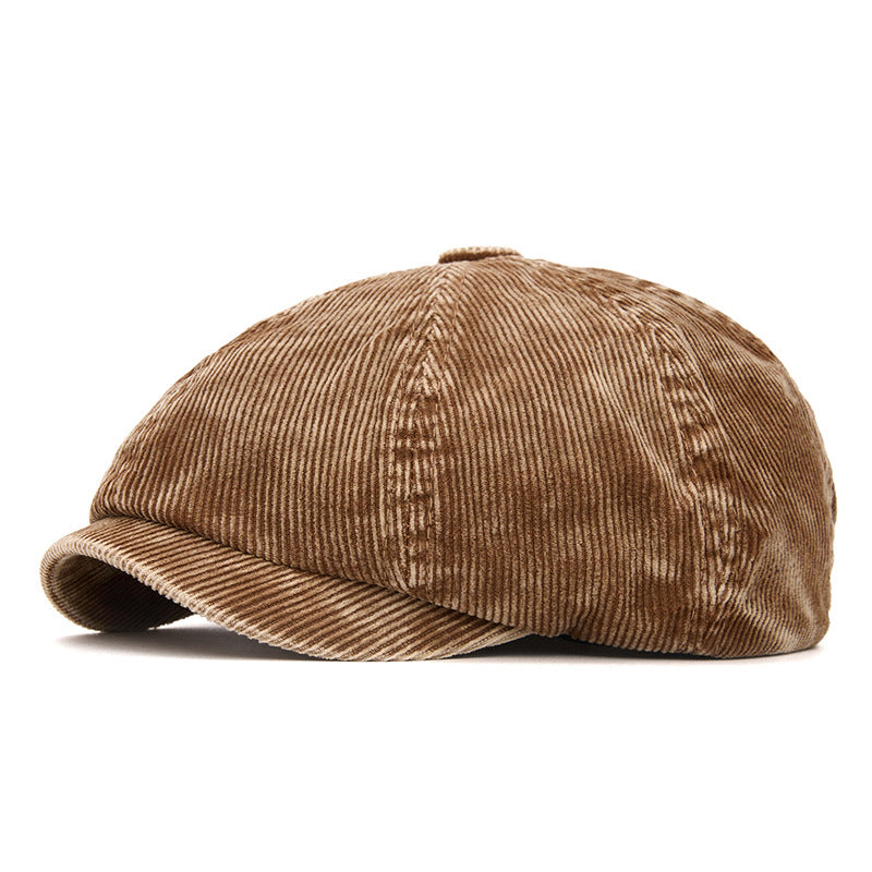 Customizable Washed Corduroy Octagonal Hat