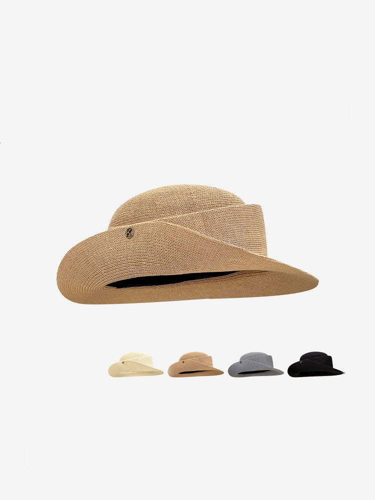 Customizable Classic Wide-Brim Straw Hat