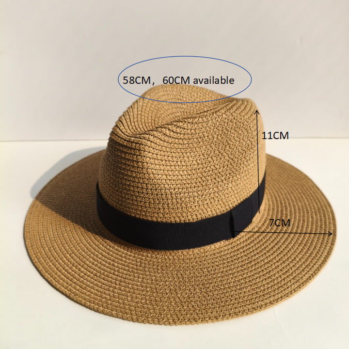 Customizable Classic Woven Straw Fedora Hat - Premium Leather Band Collection