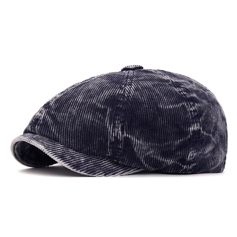 Customizable Washed Corduroy Octagonal Hat
