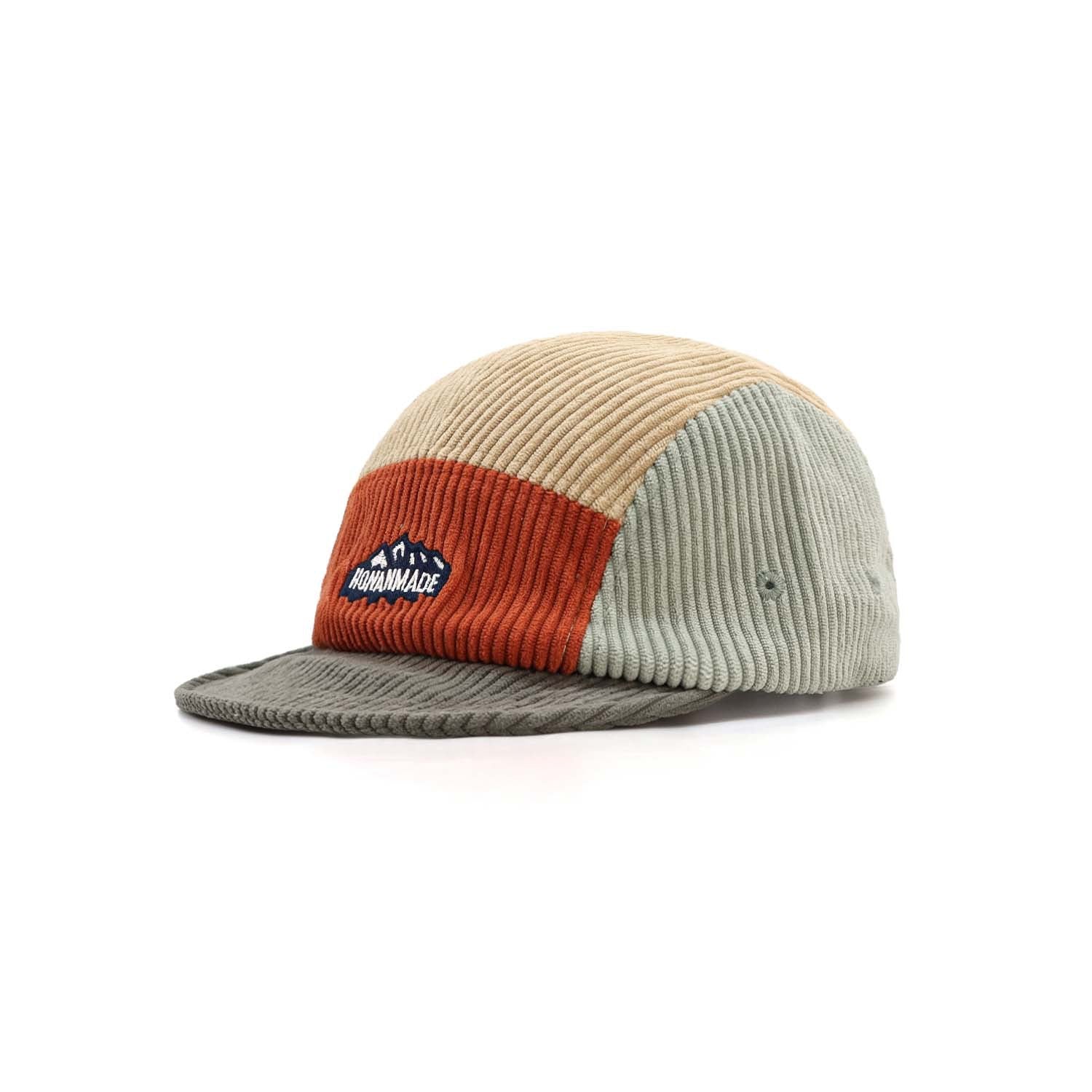 Customizable Corduroy Color-Block Five-Panel Cap
