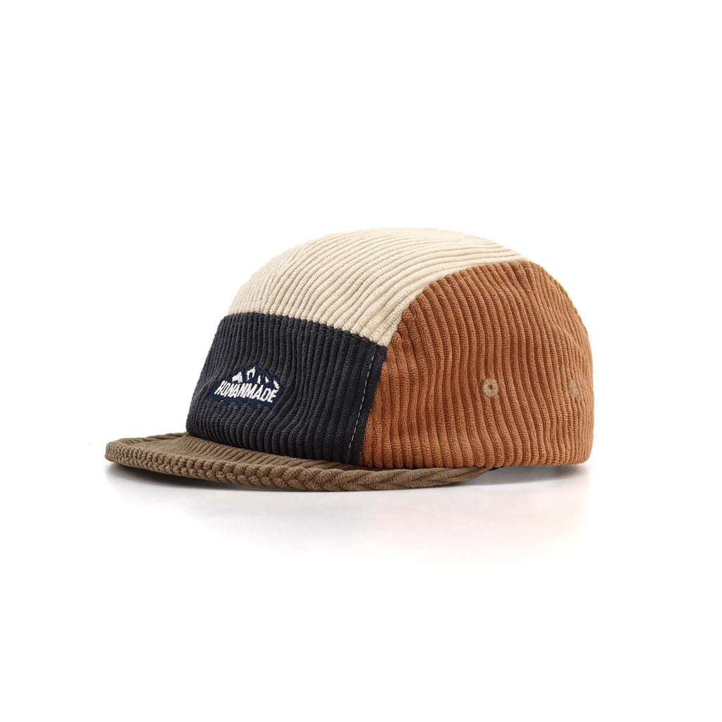 Customizable Corduroy Color-Block Five-Panel Cap