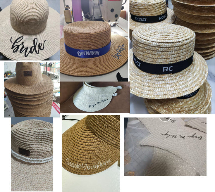 Customizable Classic Woven Straw Fedora Hat - Premium Leather Band Collection