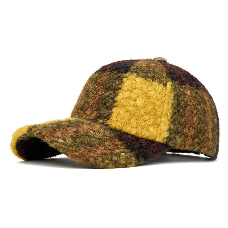 Customizable Chunky Knit Baseball Cap - Plaid & Colorblock Collection