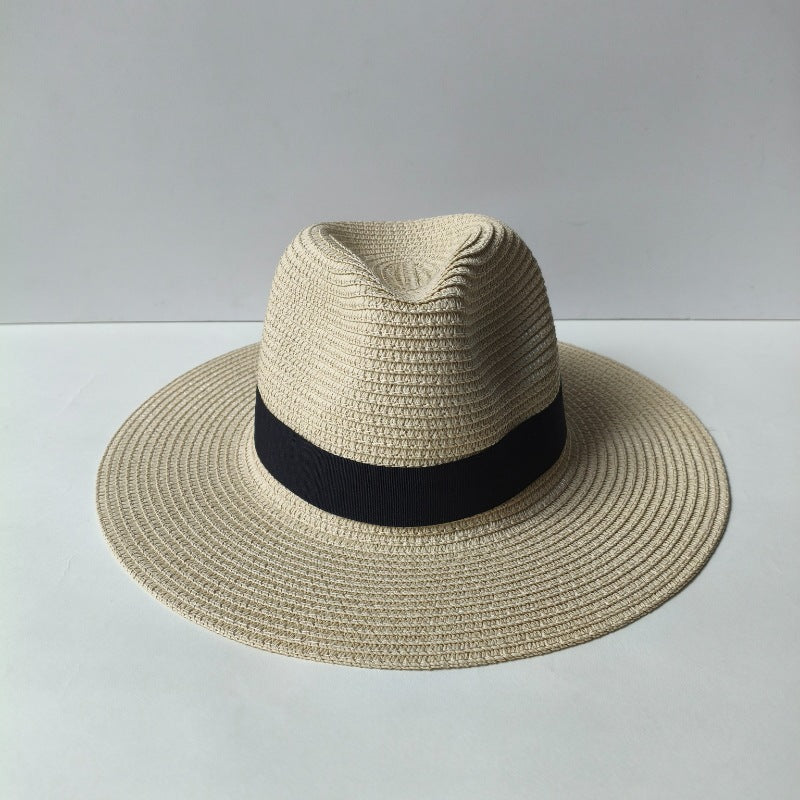 Customizable Classic Woven Straw Fedora Hat - Premium Leather Band Collection