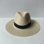 Customizable Classic Woven Straw Fedora Hat - Premium Leather Band Collection