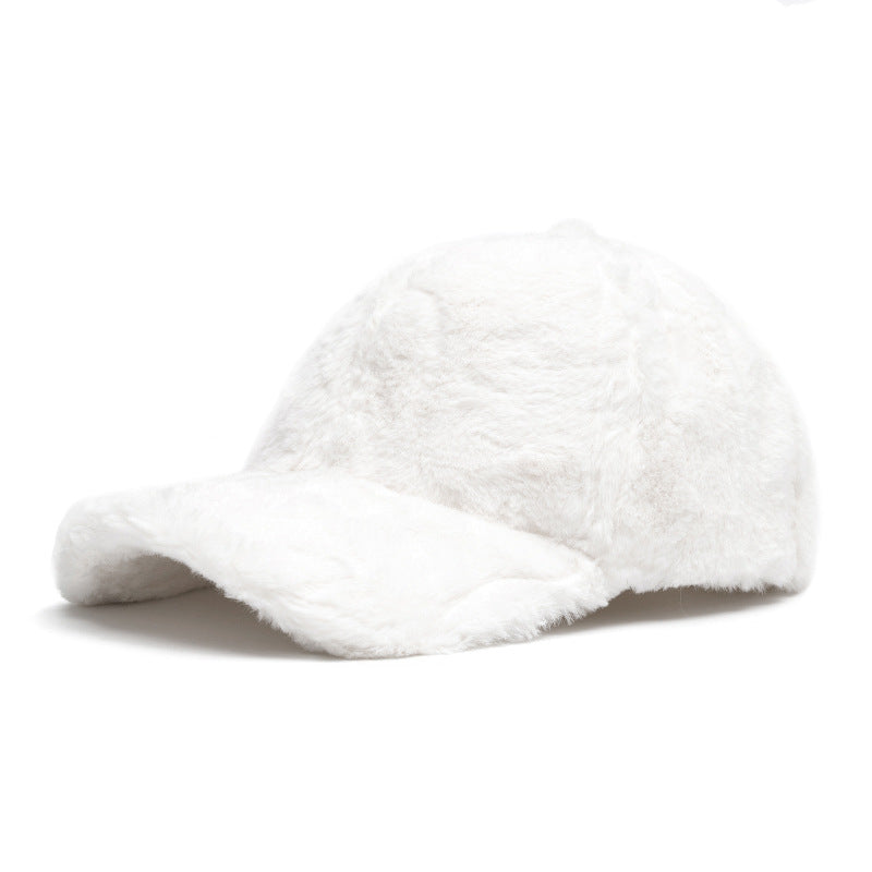 Customizable Plush Faux Fur Baseball Cap Collection - 4-Neutral Palette
