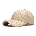 Customizable Vintage Quilted Leather Baseball Cap
