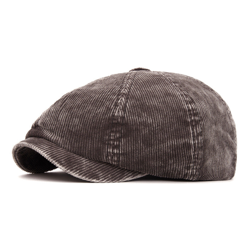 Customizable Washed Corduroy Octagonal Hat