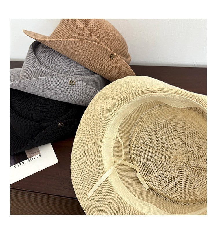 Customizable Classic Wide-Brim Straw Hat