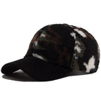 Customizable Winter Camouflage Baseball Cap with Colorful Knit Bill