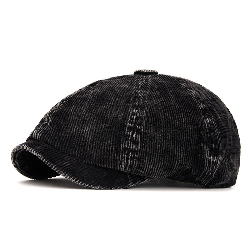 Customizable Washed Corduroy Octagonal Hat