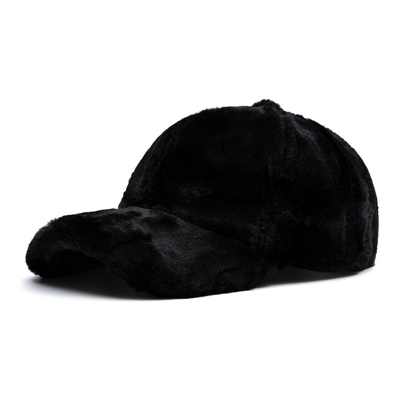 Customizable Plush Faux Fur Baseball Cap Collection - 4-Neutral Palette
