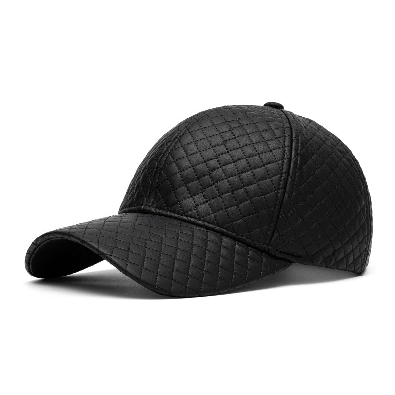 Customizable Vintage Quilted Leather Baseball Cap