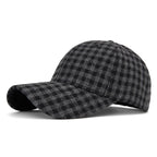 Customizable Autumn and Winter Hard Top Plaid Baseball Cap