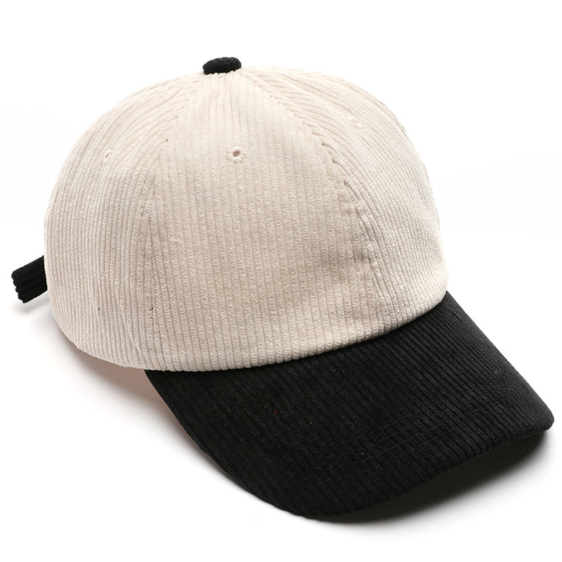 Customizable Corduroy Color-Block Baseball Cap
