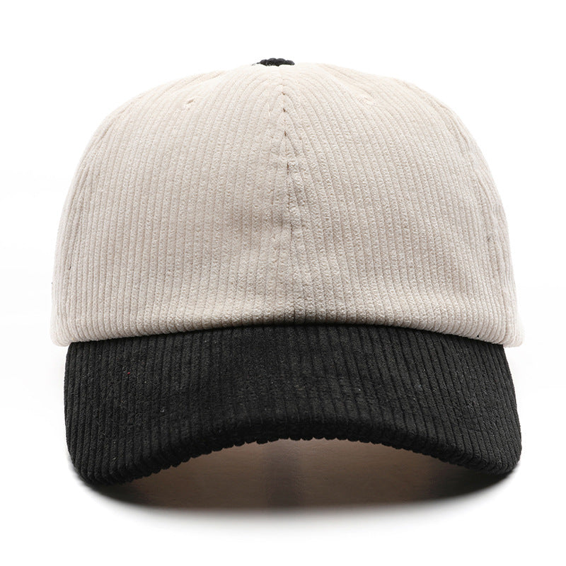 Customizable Corduroy Color-Block Baseball Cap